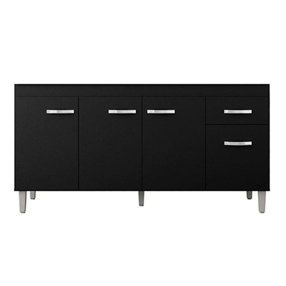 Balcão De Pia Gabriela 150 Cm Preto - Ajl