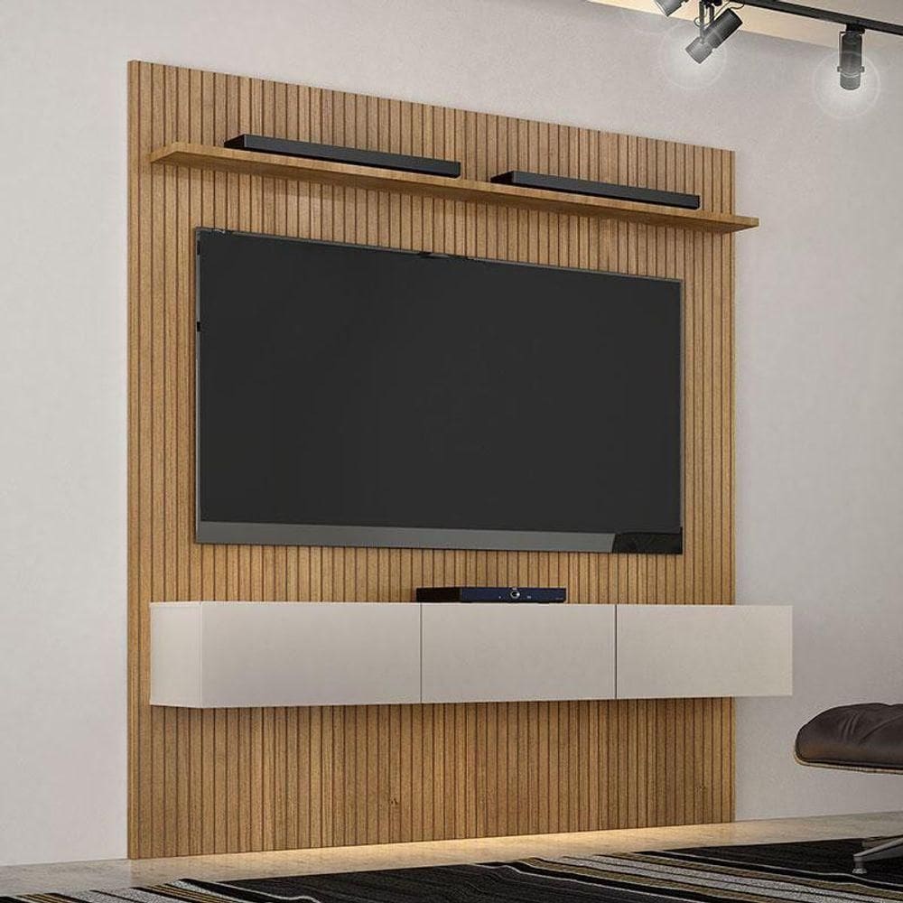 Home Suspenso Frisado Ambiente Curitiba 180 Cinamomo Off White - Valdemóveis