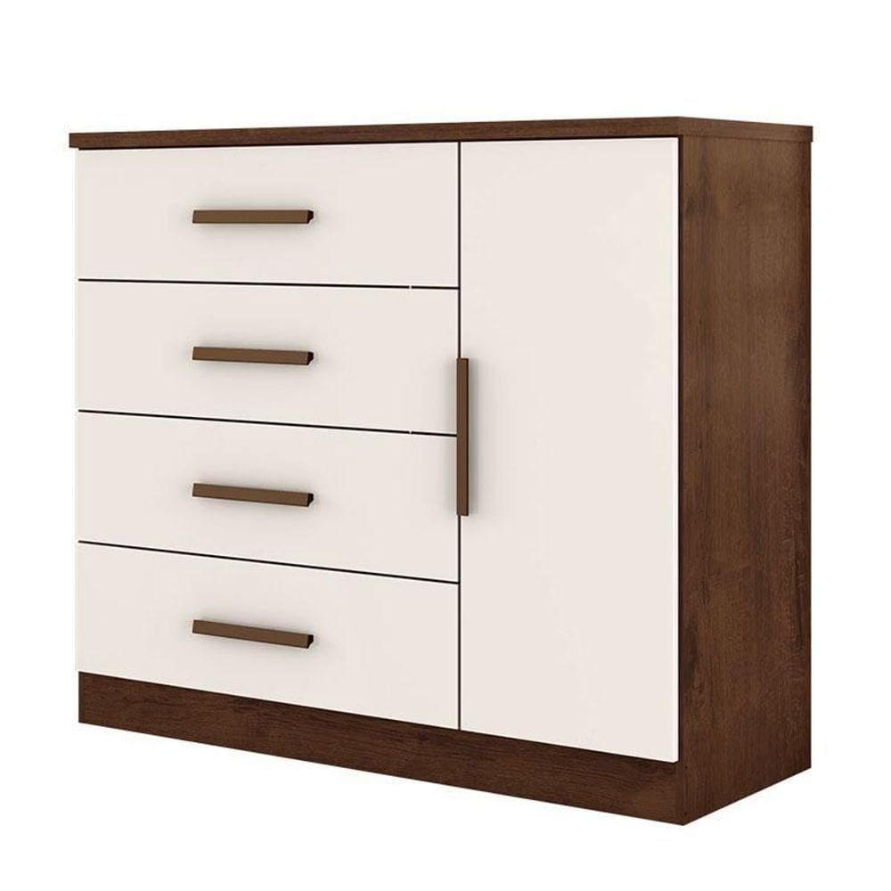 Cômoda Sapateira Gênova Plus Jacarandá Off White – Zanzini