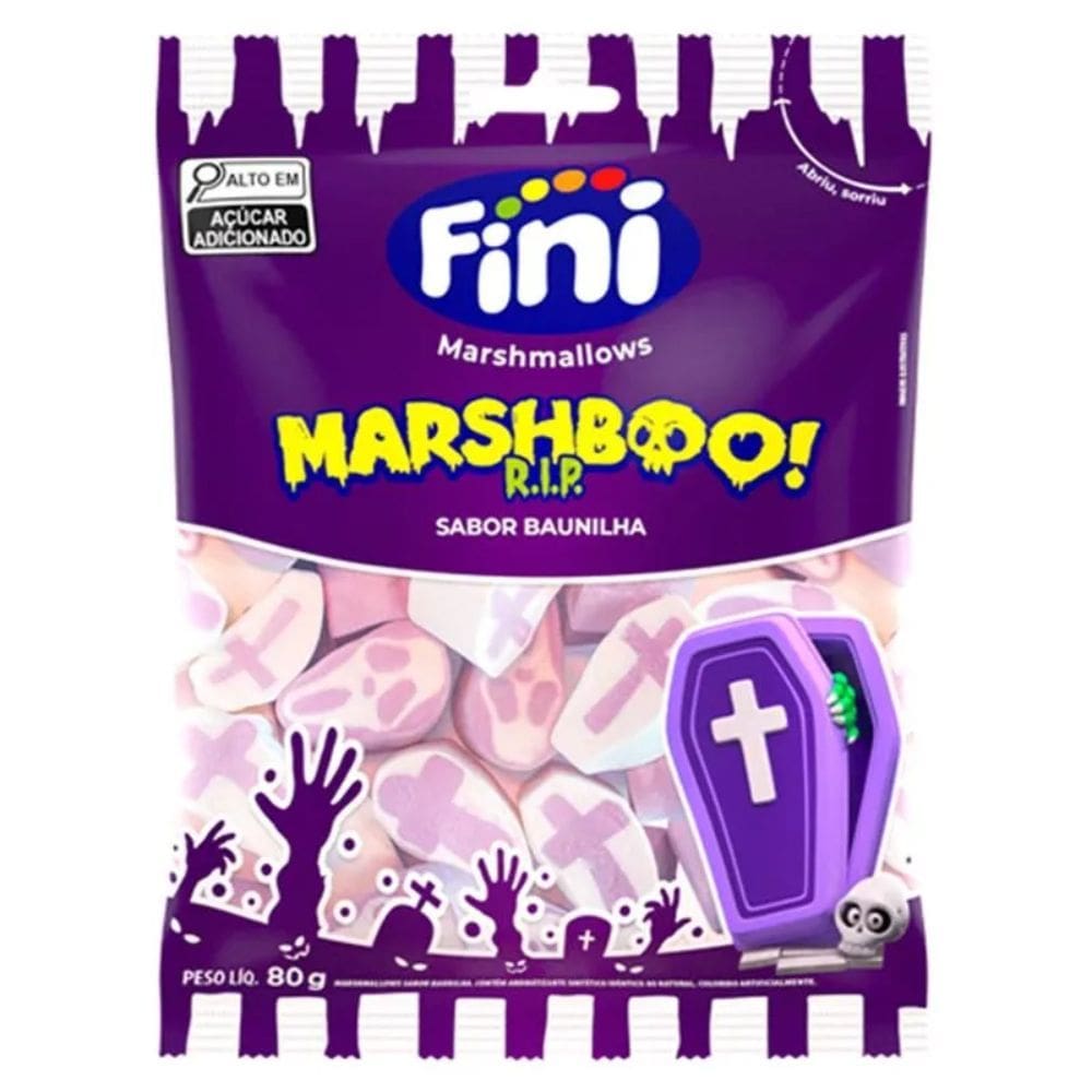 Balas Marshmallow Fini Marshboo R.I.P Sabor Baunilha 80g