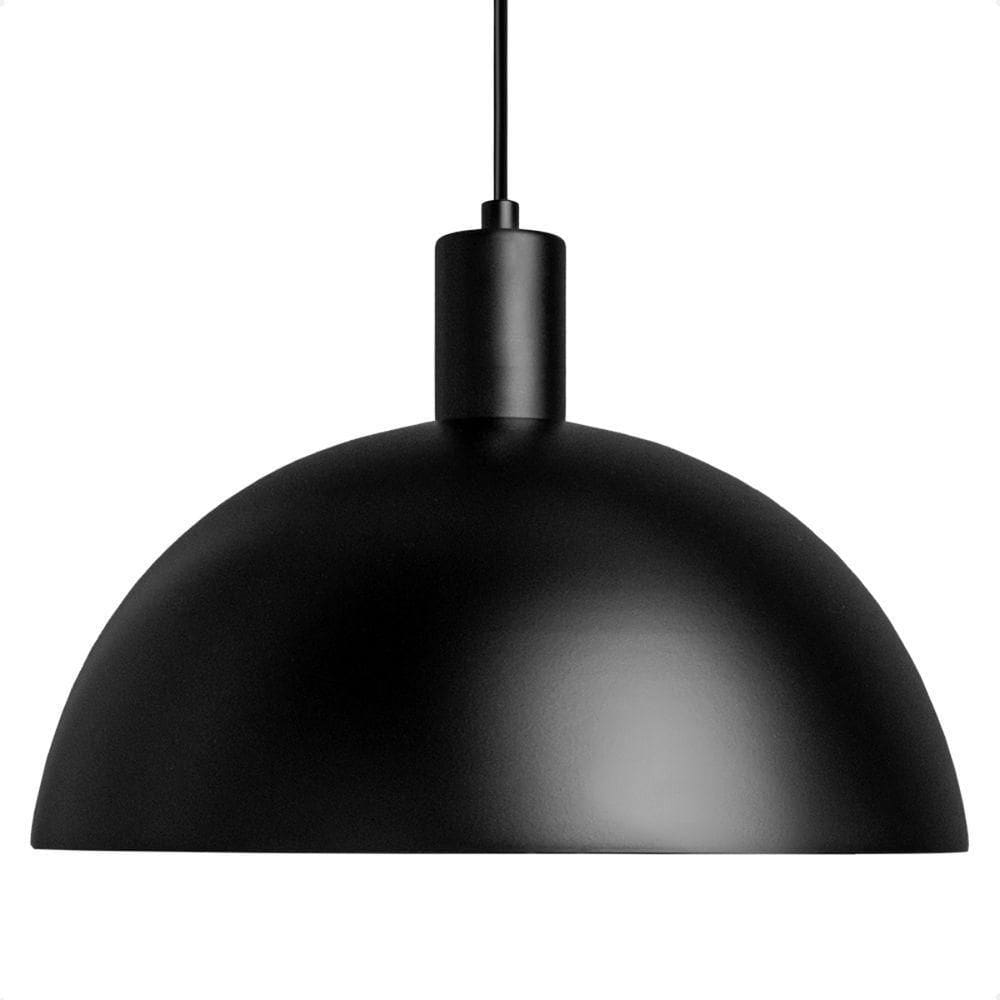 Lustre Pendente Blumenau Bia Meia Lua E27 Bivolt Preto