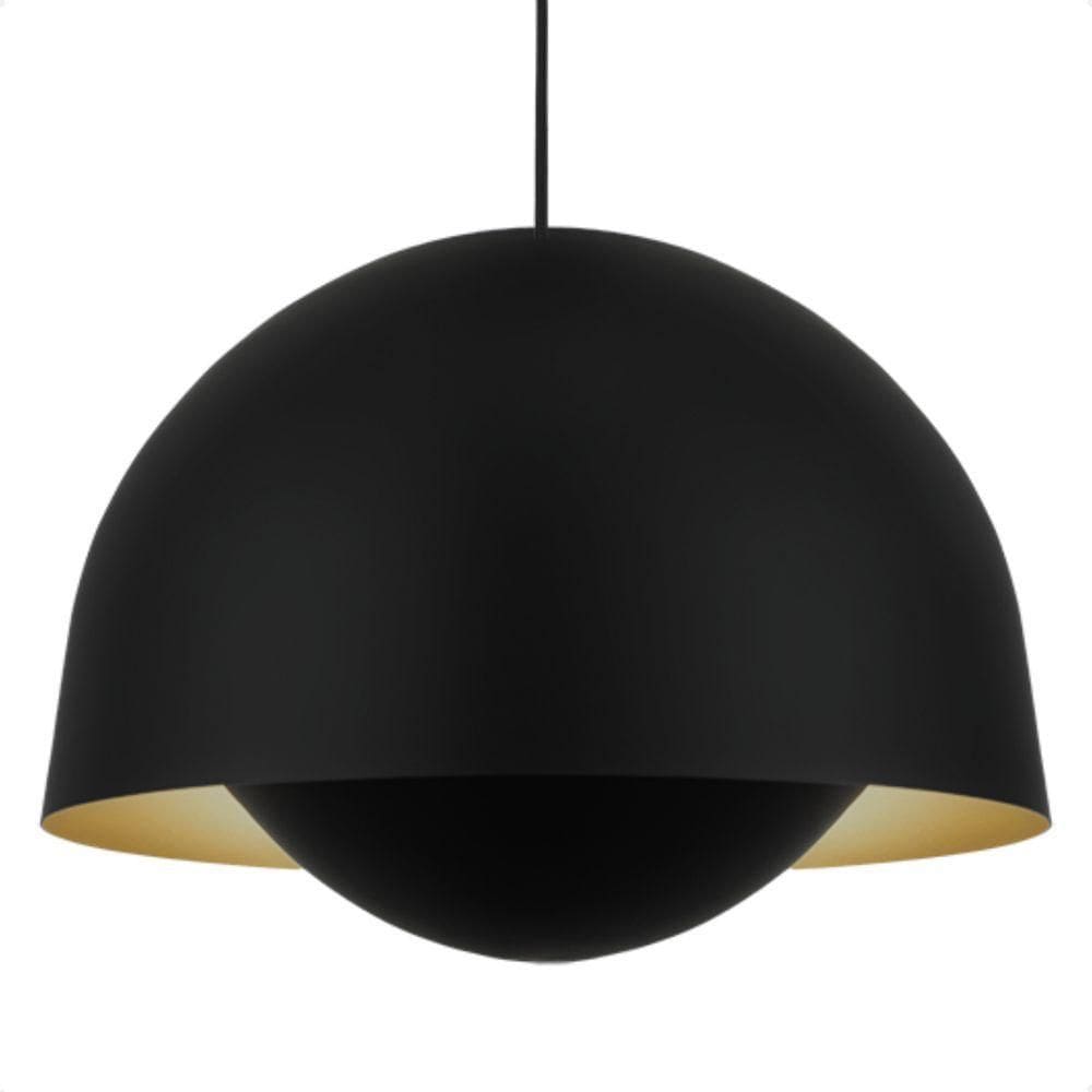 Lustre Pendente Blumenau Ergo Minimalista E27 Bivolt Preto