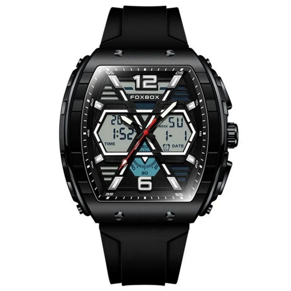 Relógio De Quartzo Esportivo Masculino Dual Display Led Digital A Prova D`água Preto