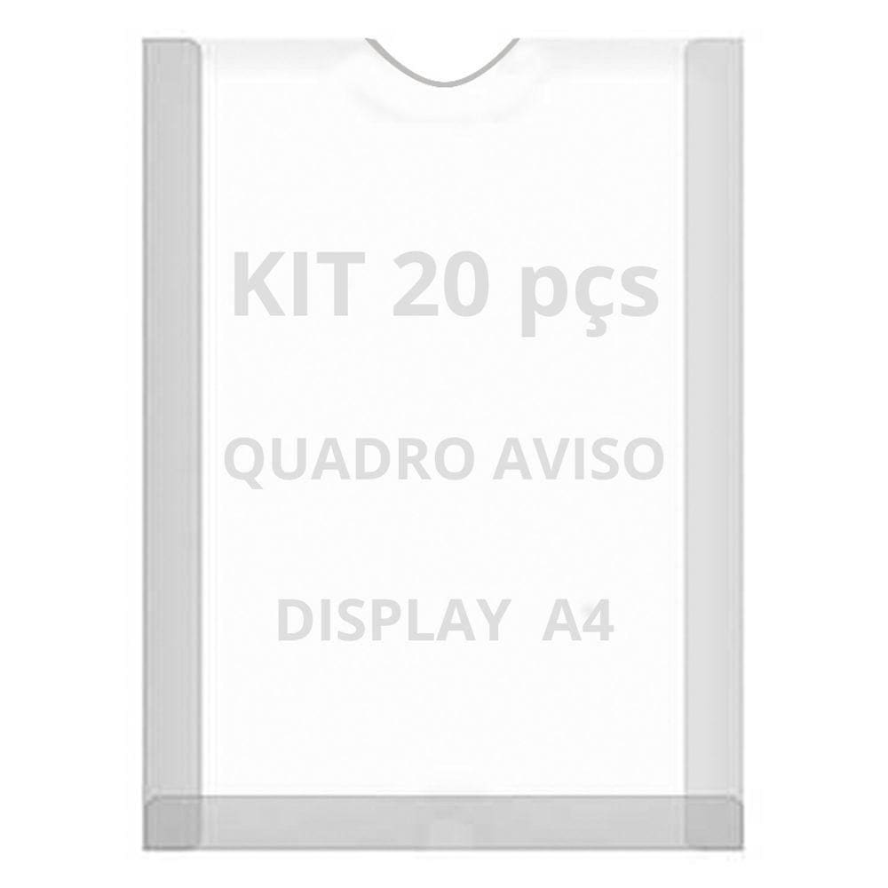 Display Parede Folha A4 Petg Cristal Quadro Aviso Kit 20 Pçs