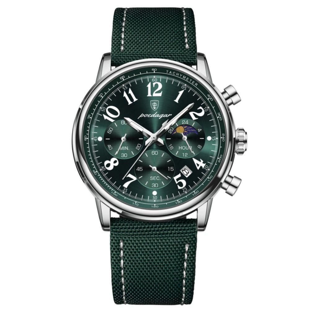 Relógio Esportivo Militar Masculino à Prova D`agua Quartzo Multifuncional Verde