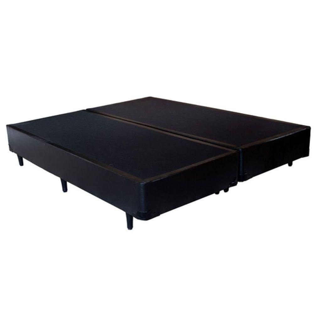 Cama Box Casal 138 Bipartido Bello Box - Tecido Sintético Preto