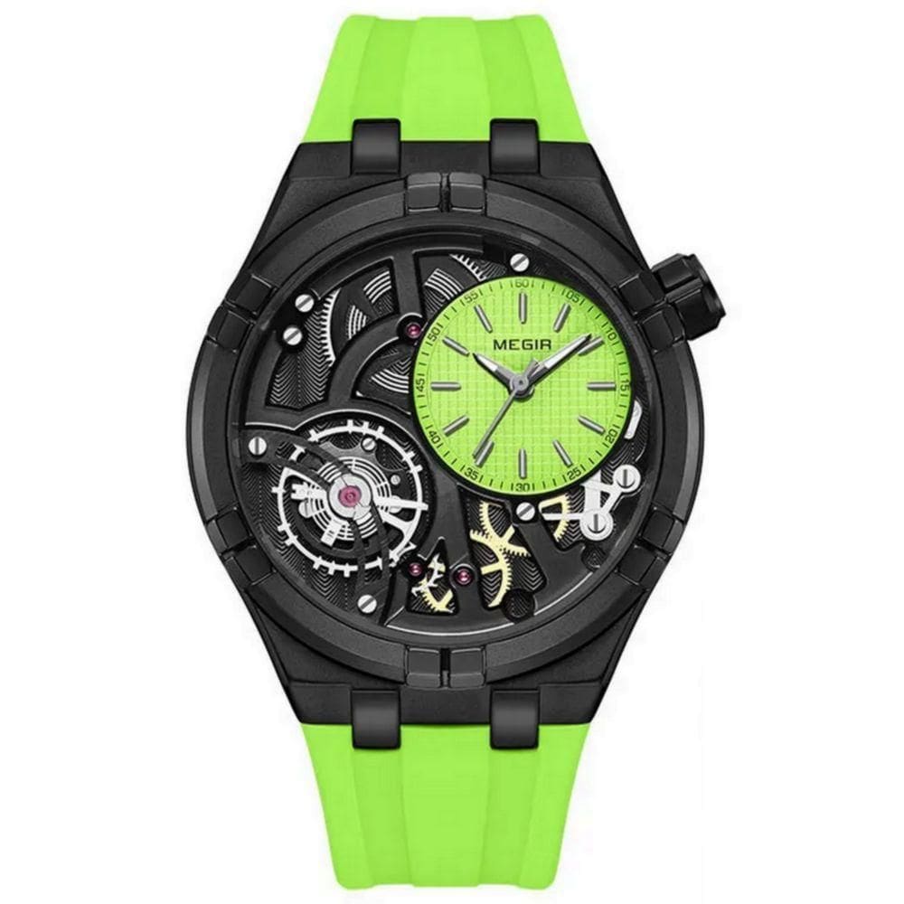 Relógio De Quartzo Esportivo Militar Masculino Pulseira De Silicone Impermeável Verde