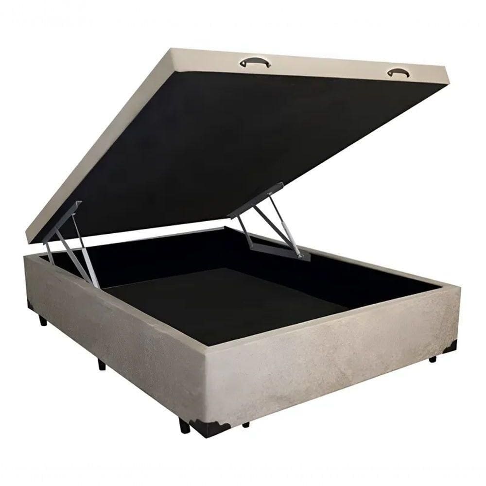 Cama Box Baú Casal 138 Bello Box - Suede Bege