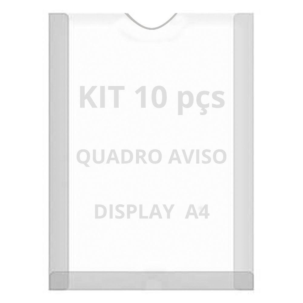Displays Parede Folha A4 Petg Cristal Quadro Aviso Kit 10 Pçs