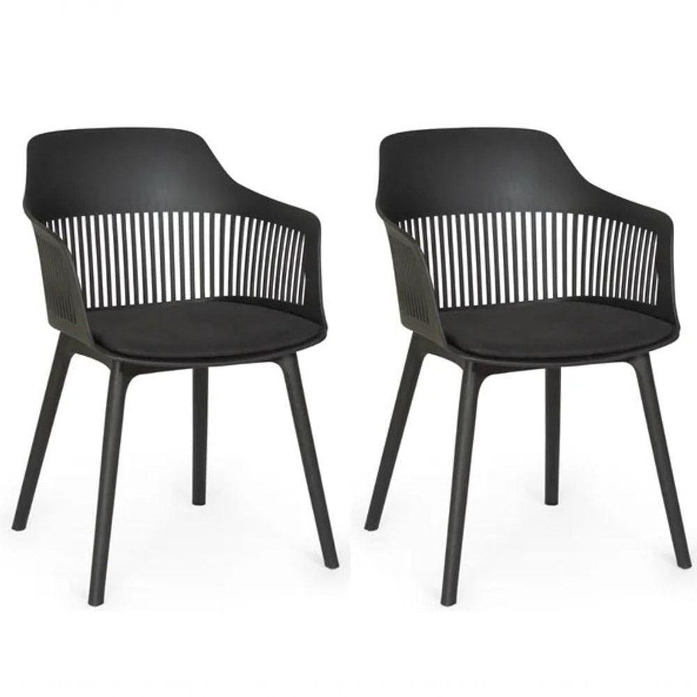 Kit 2 Cadeiras Polipropileno Marcela Montreal Preta Cozinha Jantar