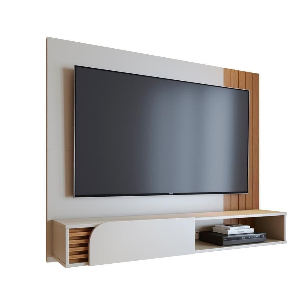 Painel Home Suspenso Para Até 60 Polegadas 1 Porta Jurerê Freijó E Off White