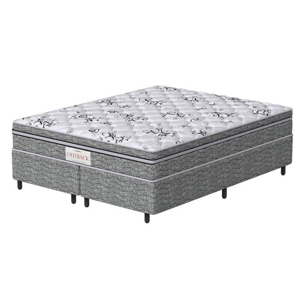 Conjunto Box Queen Mola Ensacada Prodormir New Cinza