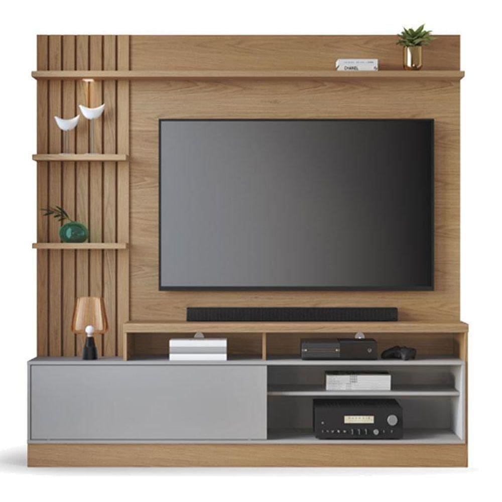 Estante Home Theater Maceió Freijó Cinza Acetinado – Colibri