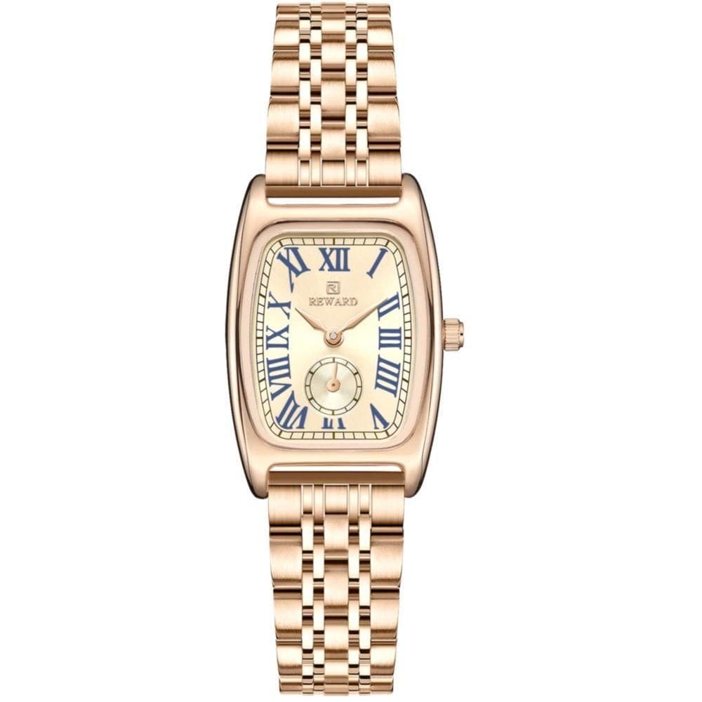 Relógio Feminino Vintage Pulseira Em Aço Mostrador Elegante Casual à Prova D´agua Rosé