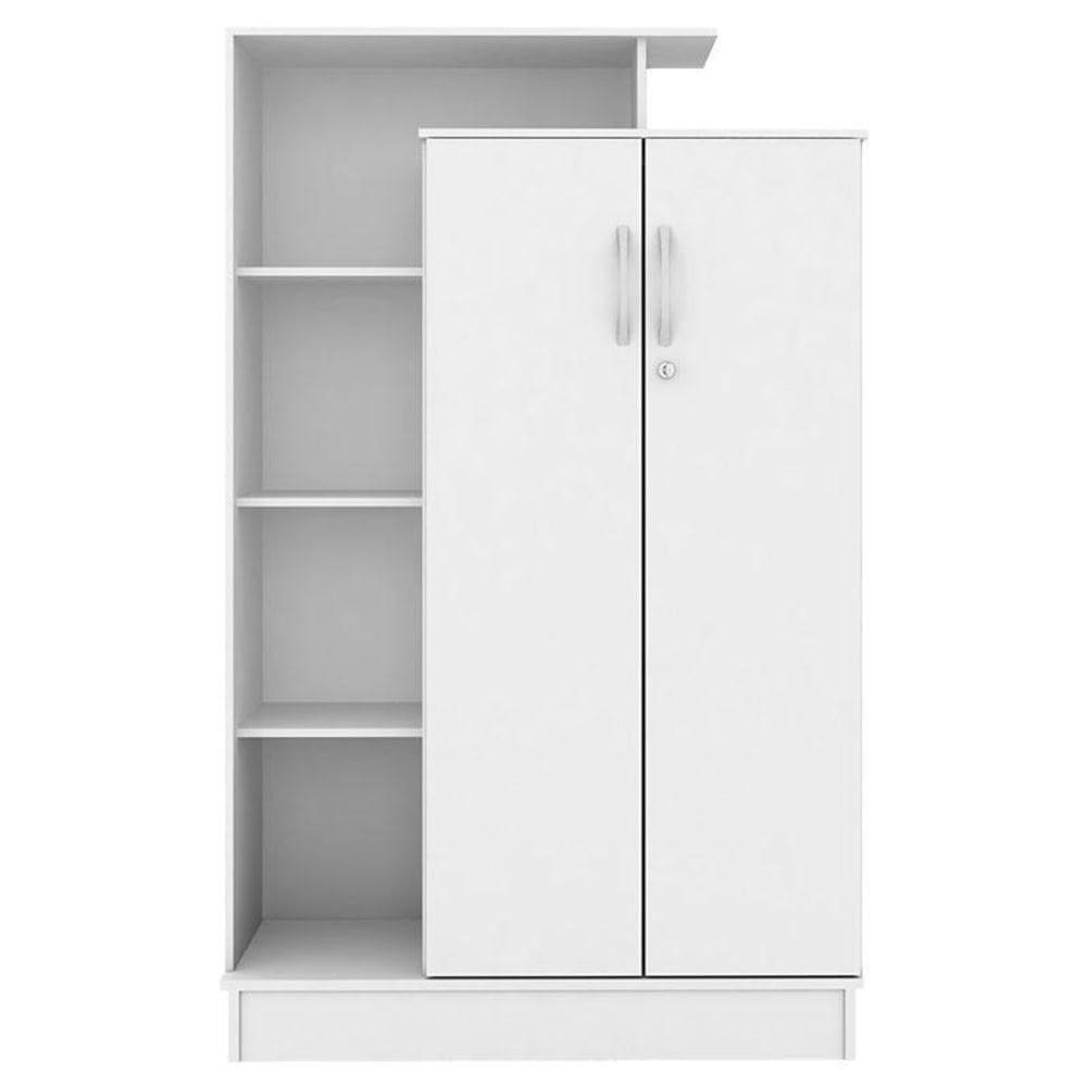 Armário Multiuso 2 Portas Com Chave Elite Branco Brilho – Demóbile