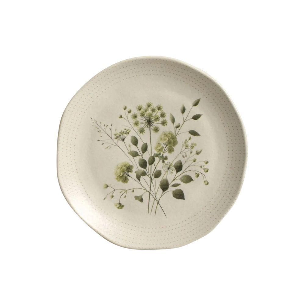 Prato Sobremesa Em Cerâmica Orgânico Ammi 19,5cm Porto