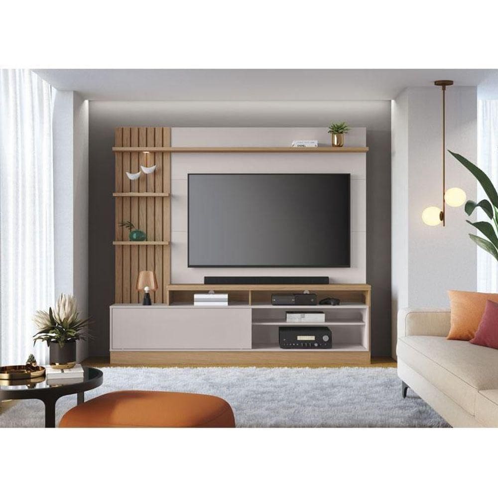 Estante Home Theater Ambiente Maceió Freijó Off White – Colibri