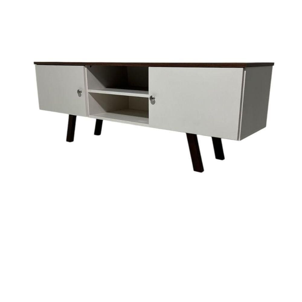 Rack Em Mdf Com Nicho E Duas Portas Jeri/pau Ferro