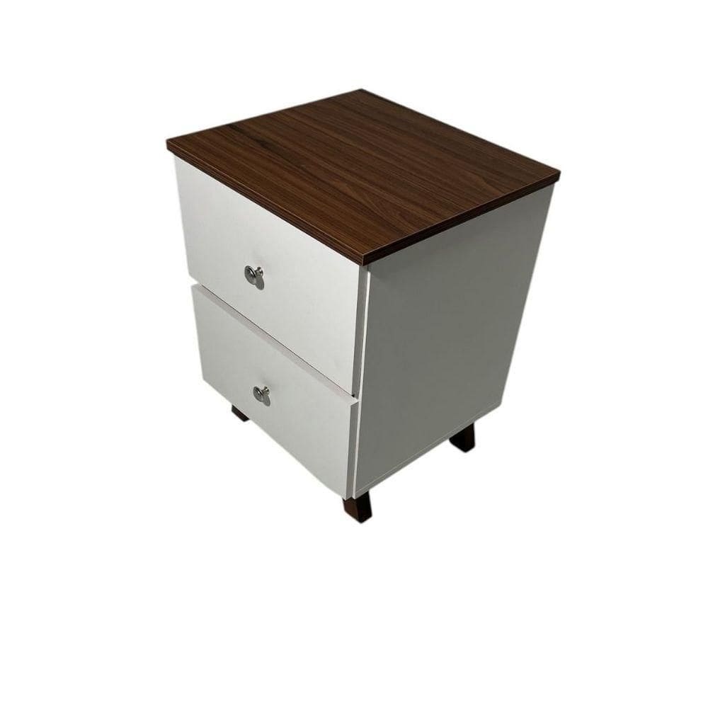 Mesa De Cabeceira Em Mdf Com Duas Gavetas Jeri/pau Ferro