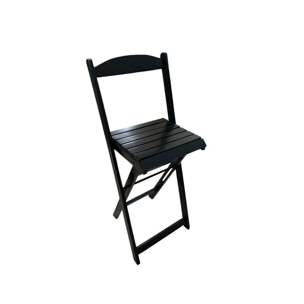 Cadeira Bistrô Dobrável Em Madeira Preto