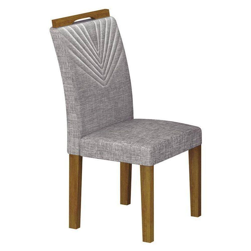 Cadeira Para Mesa De Jantar Stela Mdf Freijó Linho Cinza – Leifer Móveis