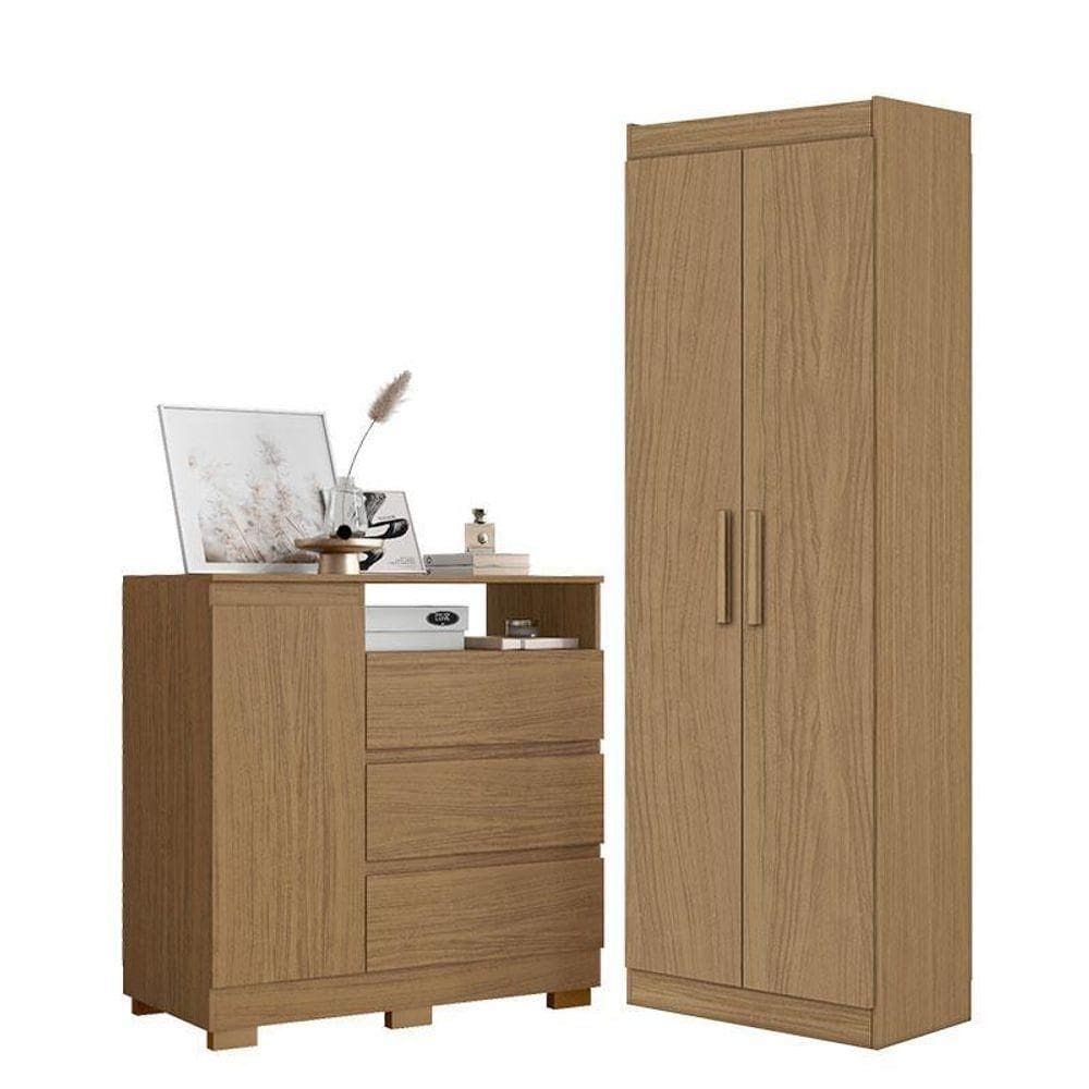 Cômoda Sapateira 2014143 E Armário Multiuso 2000191 Atacama - Aramóveis