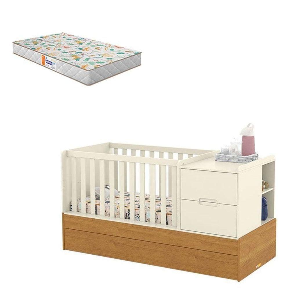 Berço Americano Multifuncional Formare Off White Freijó Com Colchão Gazin – Matic