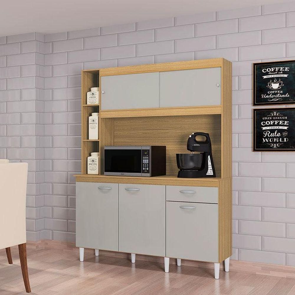 Cozinha Ambiente Kit Duda 140 Cm Damasco Off White – Poquema