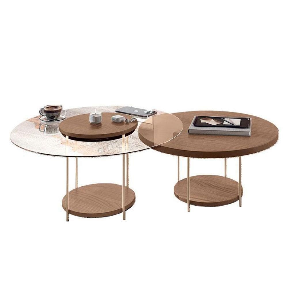 Kit Mesa De Centro Sky Castanho – Hb Móveis