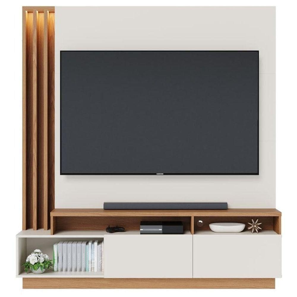Estante Home Theater Humaita Off White Matte Freijó - Colibri