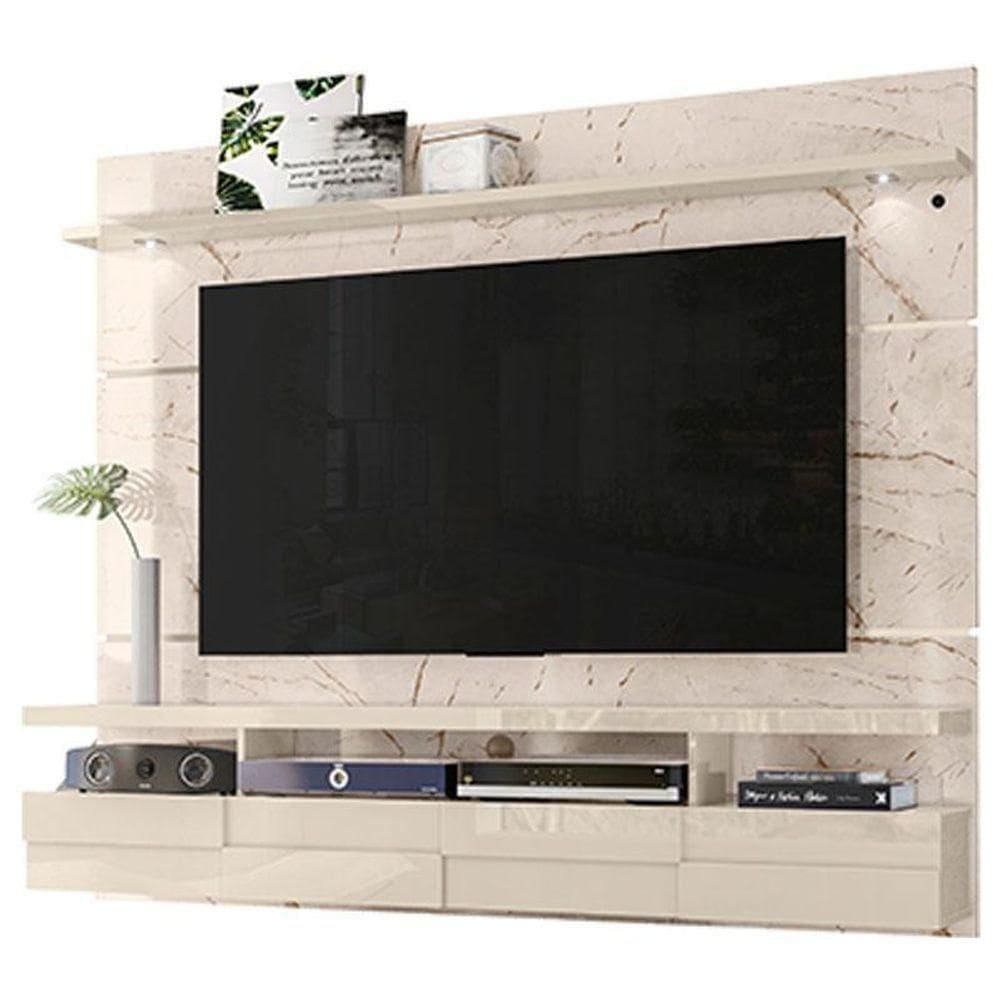 Estante Home Theater Suspenso Lana Calacata Off White – Madetec