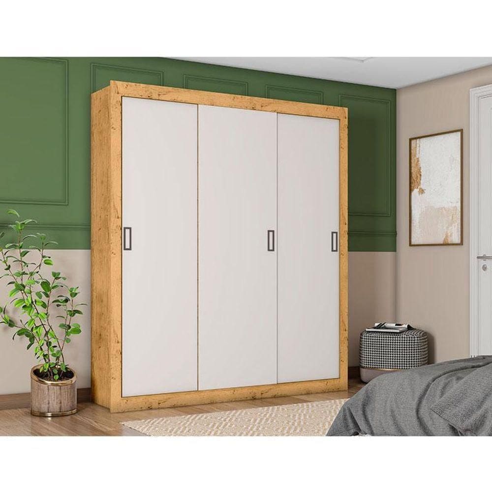 Guarda Roupa Casal Ambiente Cor2303044 Freijó Baunilha - Araplac
