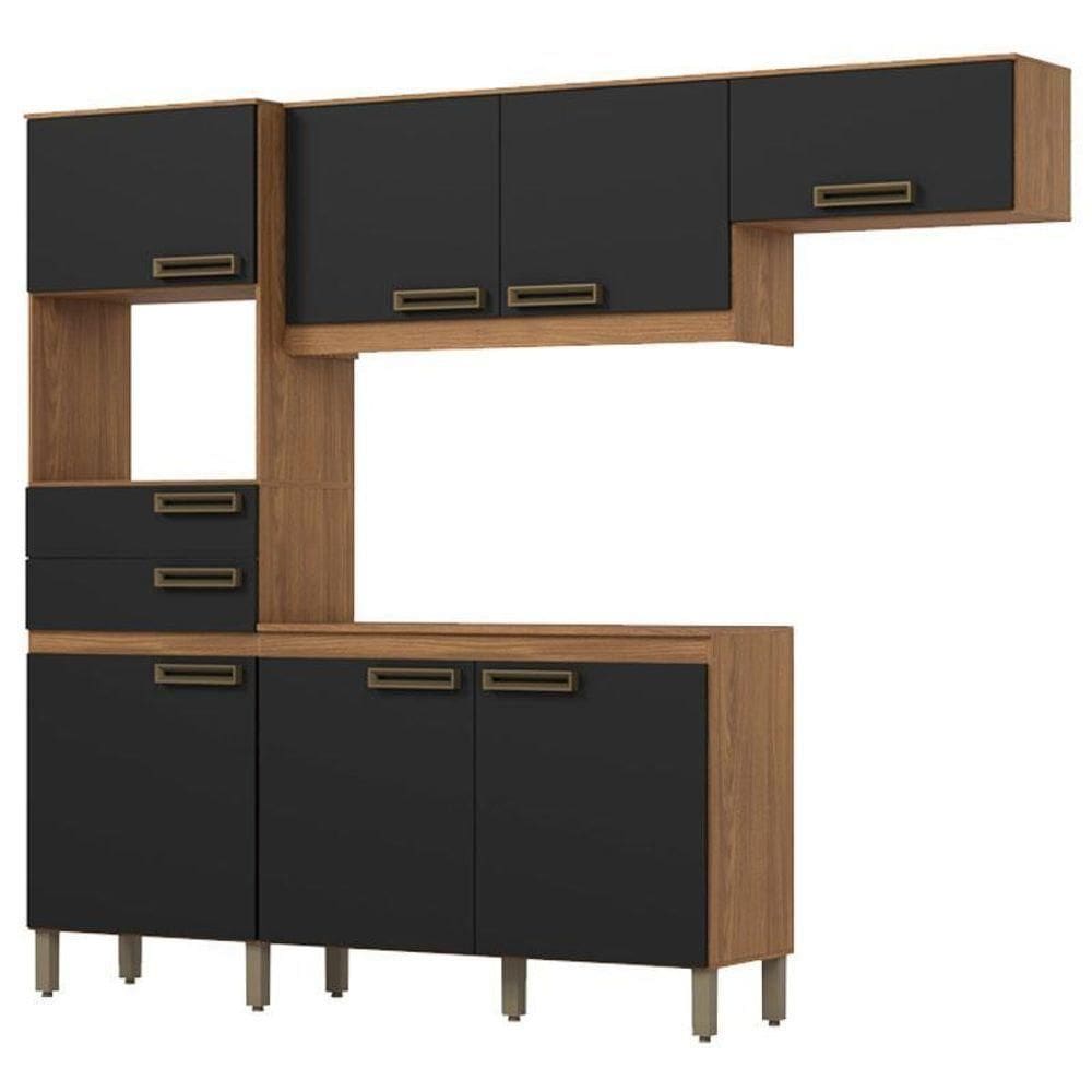 Kit Cozinha Compacta B107 Nature Preto – Briz