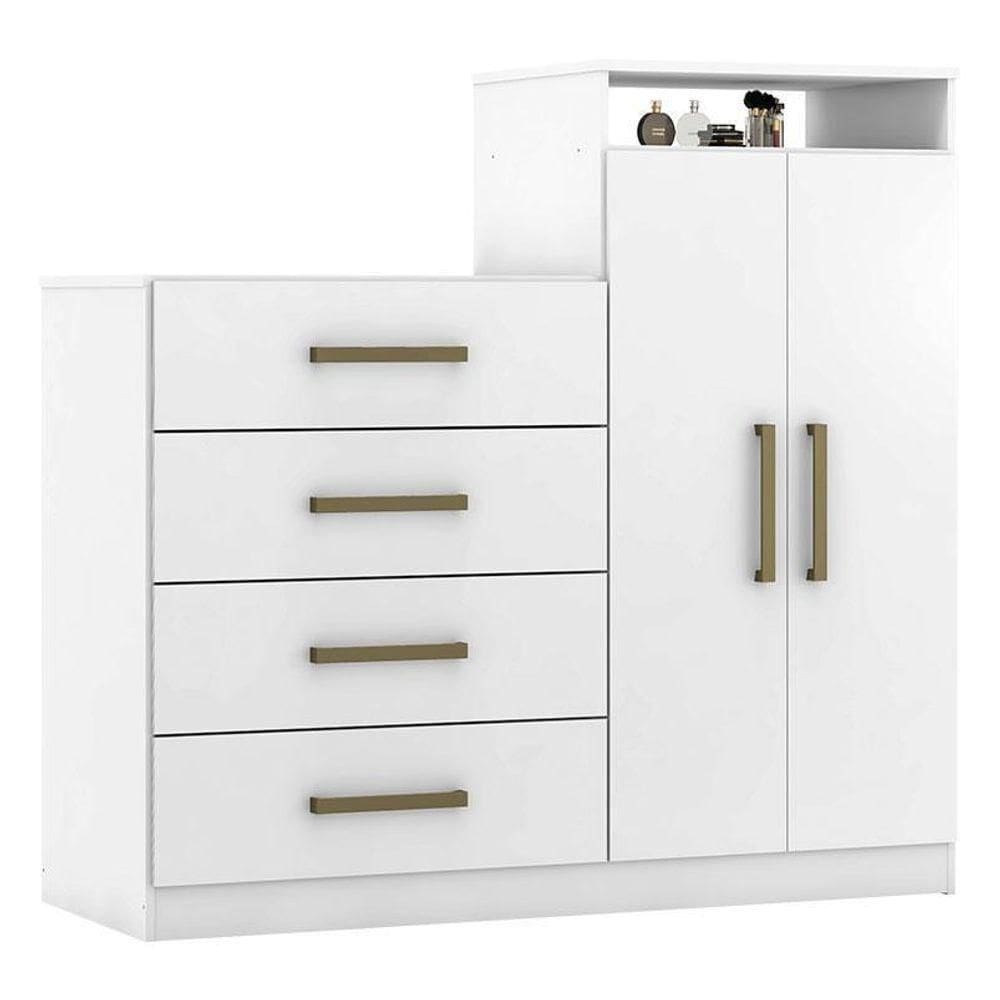 Cômoda Sapateira áurea Branco Brilho – Demóbile