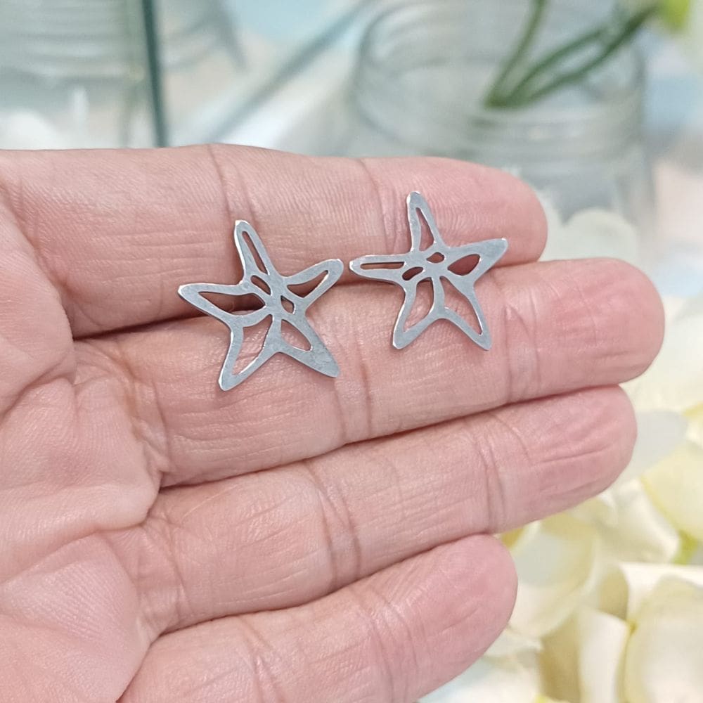 Brinco Feminino Estrela do Mar Aço Inoxidável Antialérgico