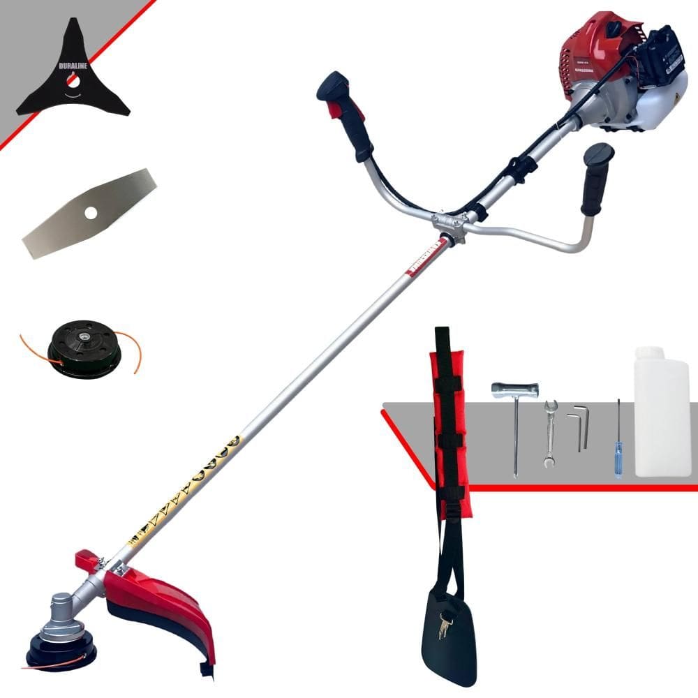 Roçadeira Lateral Kawashima BCJ431-L À Gasolina 2 Tempos 43cc 10.000rpm 1,7HP de Potência Completo Com Lâmina Facão + Lâmina 3 Pontas + Carretel Nylon