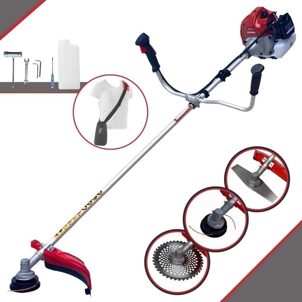 Roçadeira Podador de Grama BCJ431-L Kawashima À Gasolina 2 Tempos 43cc 1,7HP Alta Rotação Completo Com Carretel Nylon + Faca 2 Pontas + Faca 40 Dentes