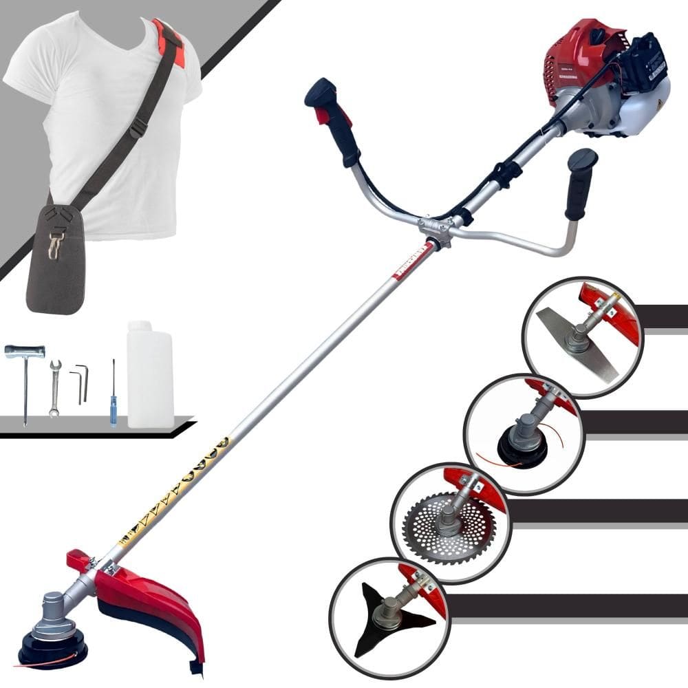 Roçadeira Podador de Grama À Gasolina BCJ431-L 2T 43cc 1,7HP de Alta Performance Com Carretel e Faca 2 Pontas + EXTRA Faca 3 Pontas e Faca 40 Dentes