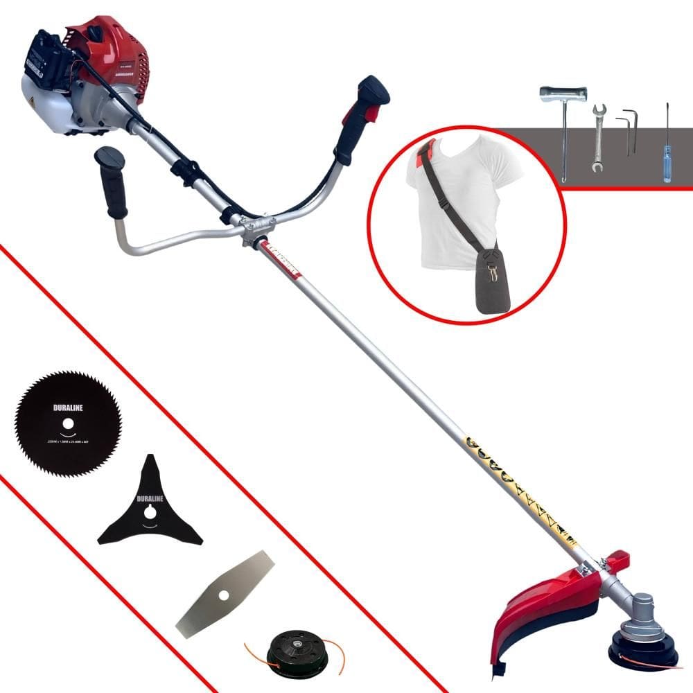 Roçadeira Lateral À Gasolina BCJ431L Kawashima 43cc 1,7HP Alta Rotação Completa 4 Em 1 Com Carretel + Faca 2 Pontas + Faca 3 Pontas + Faca 80 Dentes