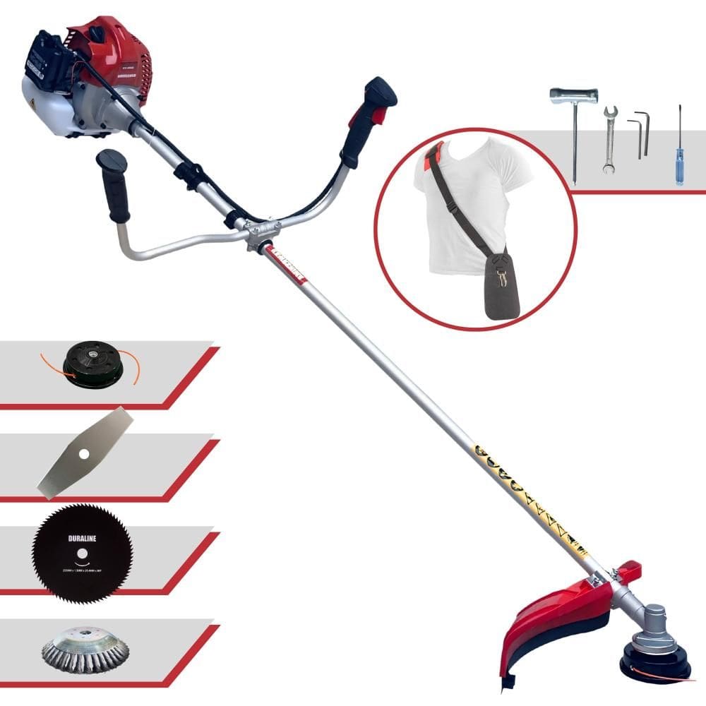 Roçadeira Máquina de Corta Grama À Gasolina BCJ431L 2T 43cc 1,7HP Alta Rotação Com Carretel e Lâmina Facão + EXTRA Lâmina 80 Dentes e Escova de Aço