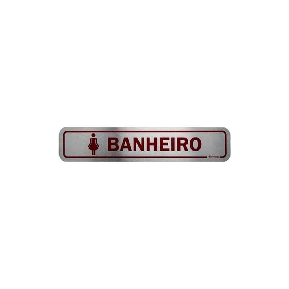 Decore Placa Alumínio 0.05x0.25 Para Banheiro Feminino