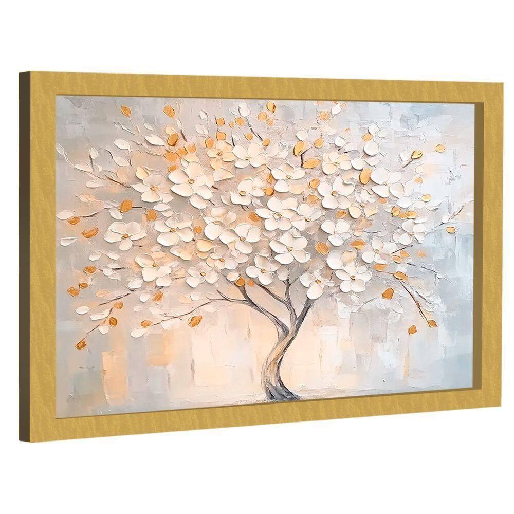 Quadro Decorativo árvore De Flores Brancas
