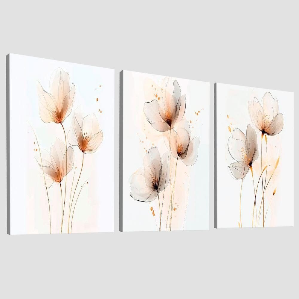 Quadro Decorativo Trio Flor Minimalista Elegância