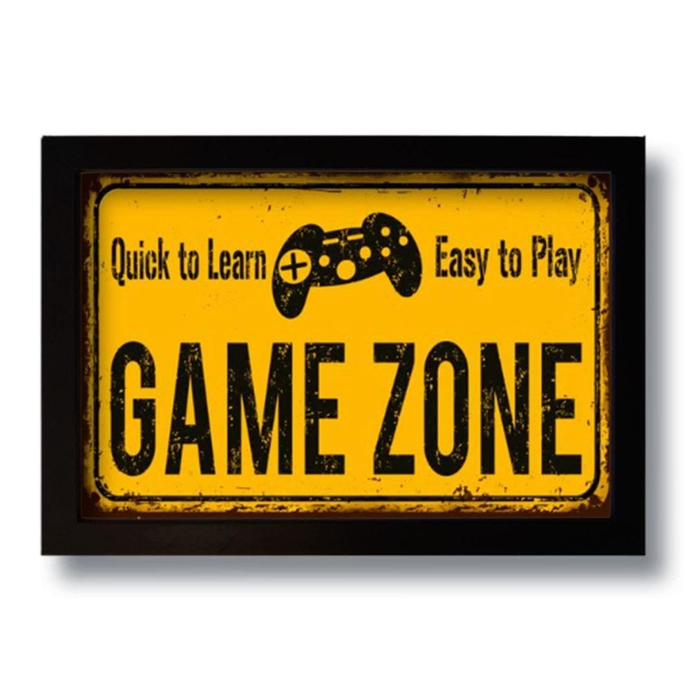 Quadro Decorativo Geek Game Zone 33x43 Cm