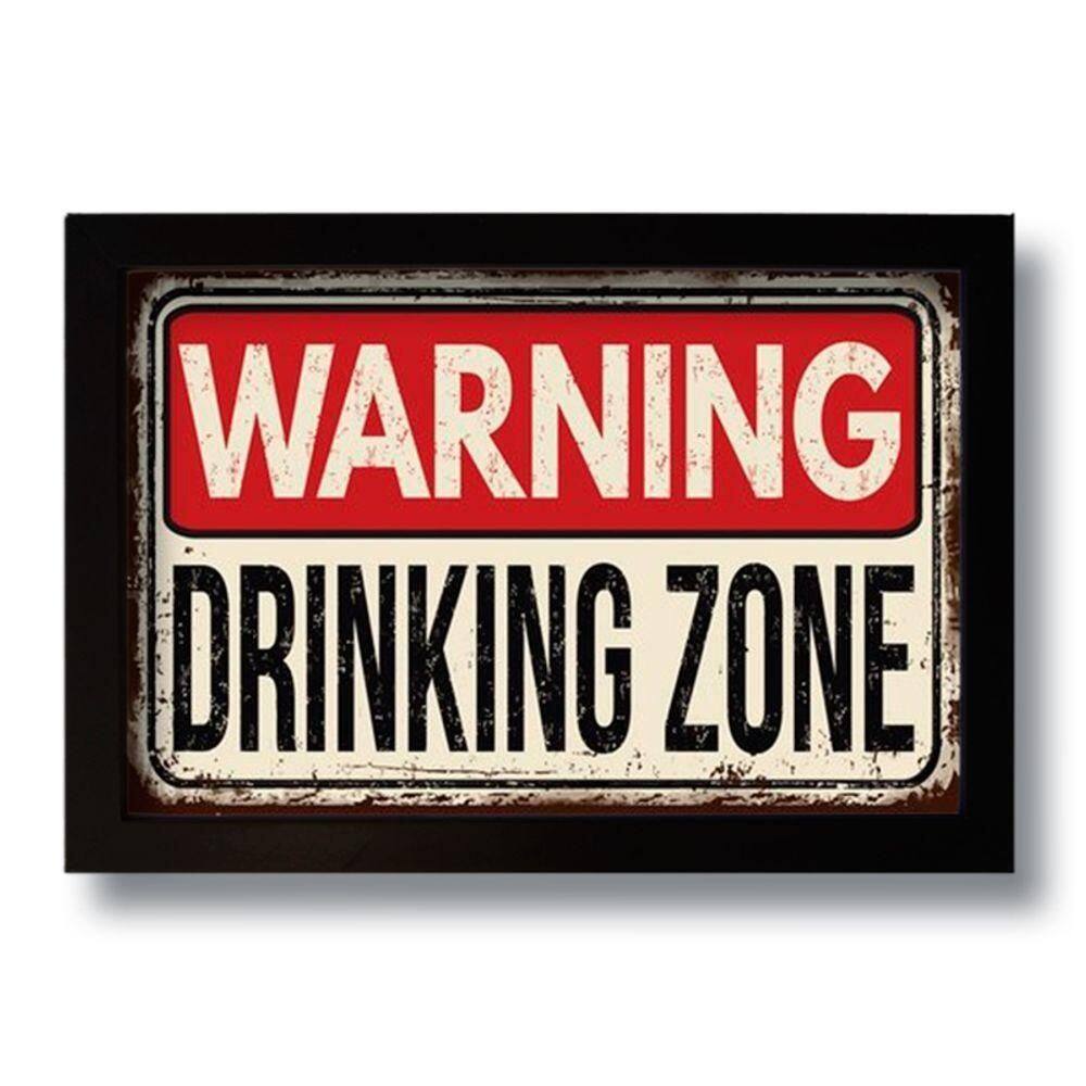 Quadro Decorativo Vintage Drinking Zone 33x43 Cm