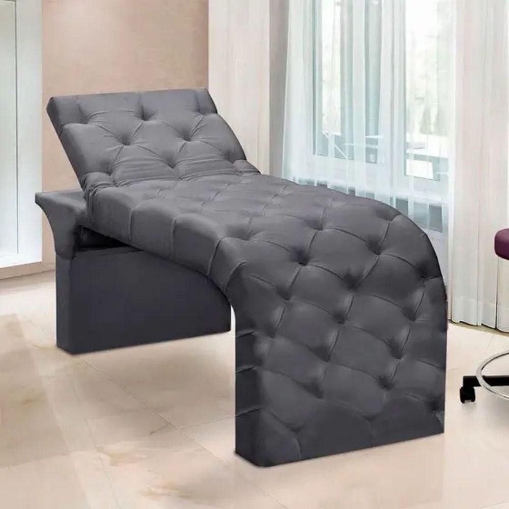 Maca Estofada Estética Cílios Regulável Spa Suede Valentina Cinza