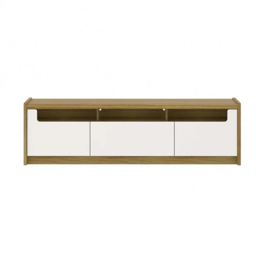 Rack Para Até 75 Polegadas 3 Portas Oslo Off White E Freijó 180cm