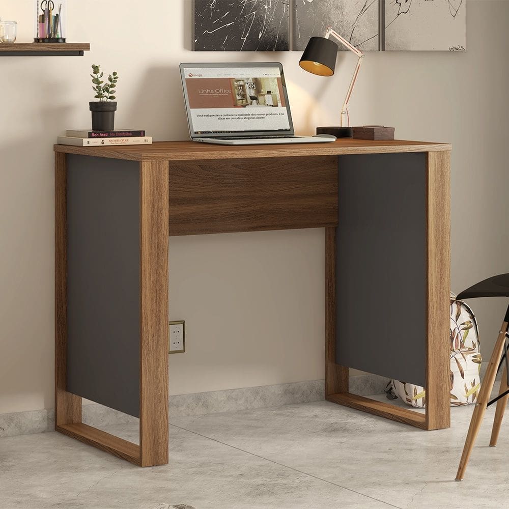 Mesa para Computador Morada Amêndola Touch Grafito Demóbile