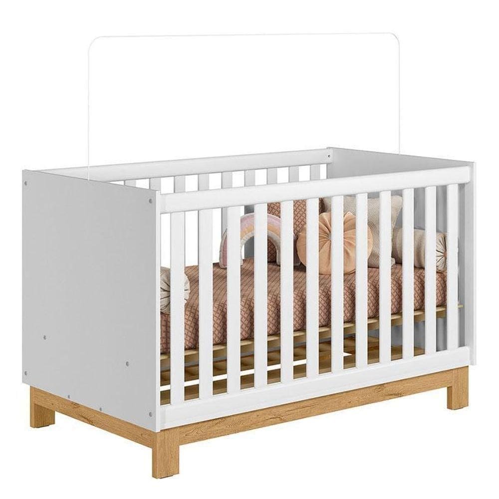 Berço Americano Mini Cama Slim Branco Acetinado - Qmovi
