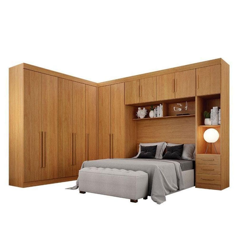 Quarto De Casal Modulado 12 Portas Orion Cinamomo – Leifer Móveis